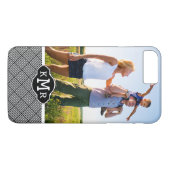 Aangepaste foto- en monogram geometrische gecontro Case-Mate iPhone case (Achterkant (Horizontaal))