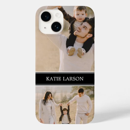 Aangepaste foto en monogram gepersonaliseerd Case-Mate iPhone case (Achterkant)
