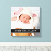 Aangepaste foto- en monogram gepersonaliseerde Can Canvas Afdruk (Insitu (Houten vloer))