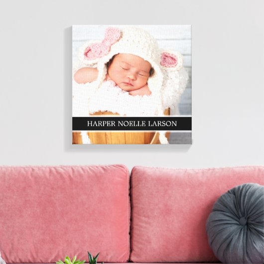 Aangepaste foto- en monogram gepersonaliseerde Can Canvas Afdruk (Insitu (Woonkamer))