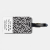 Aangepaste foto- en monogram kant met luipspatroon bagagelabel (Achterkant horizontaal)