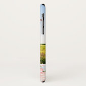 Aangepaste foto- en monogram-rozen met blauwe poka Case-Mate iPhone case (Achterkant/links)