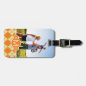 Aangepaste foto- en monogram Sweater-achtergrond Bagagelabel (Voorkant horizontaal)