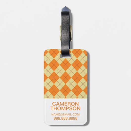 Aangepaste foto- en monogram Sweater-achtergrond Bagagelabel (Achterkant verticaal)