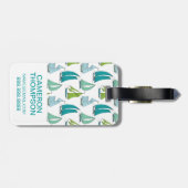 Aangepaste foto- en monogram-zeilboten op het wate bagagelabel (Achterkant horizontaal)