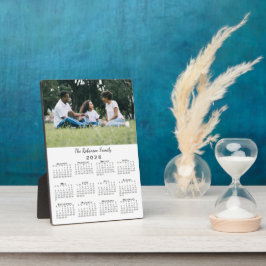 Aangepaste foto en naam 2026 kalender bureaublad fotoplaat
