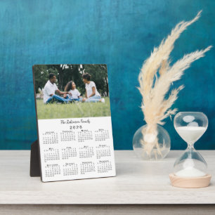 Aangepaste foto en naam 2026 kalender bureaublad fotoplaat