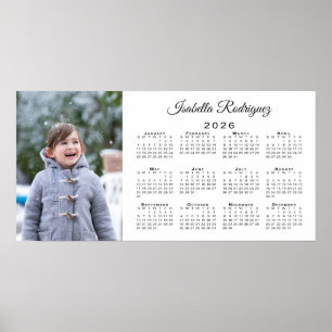 Aangepaste foto en naam 2026 Kalender Poster