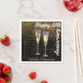 Aangepaste foto en naam 50th Wedding Jubileum Part Servet (Insitu)