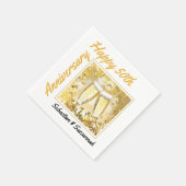 Aangepaste foto en naam 50th Wedding Jubileum Part Servet (Hoek)