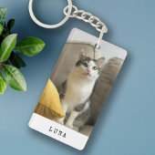 Aangepaste foto en naam Cat Sleutelhanger