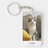 Aangepaste foto en naam Cat Sleutelhanger (Voorkant)