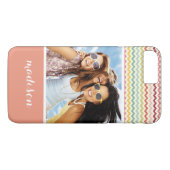 Aangepaste foto en naam Chevron Pattern 4 Case-Mate iPhone Case (Achterkant (Horizontaal))