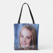 Aangepaste foto en naam dubbelzijdig tote bag (Achterkant)