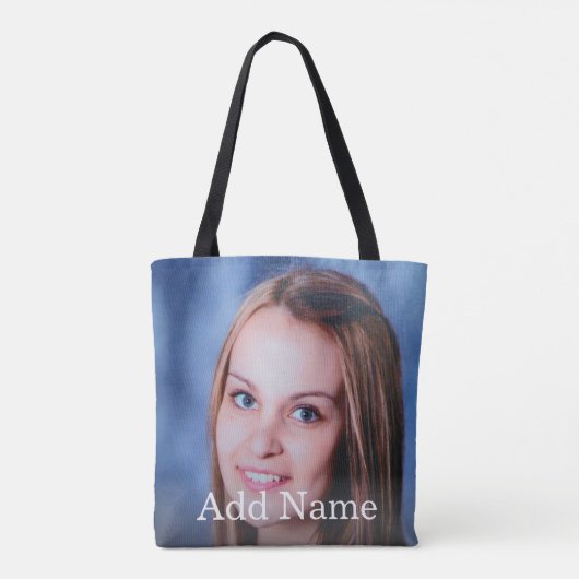 Aangepaste foto en naam dubbelzijdig tote bag (Achterkant)