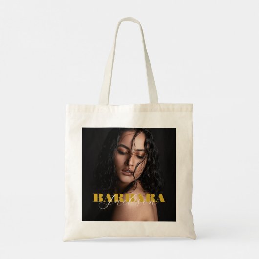 Aangepaste foto en naam dubbelzijdige Canvas tas (Achterkant)