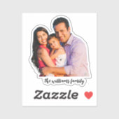 Aangepaste foto en naam familie sticker (Vel)
