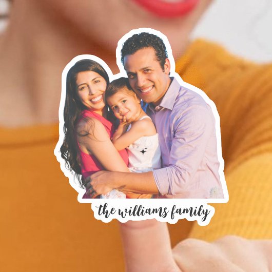 Aangepaste foto en naam familie sticker