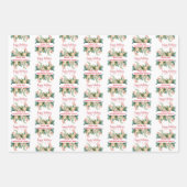 Aangepaste foto en naam Festive Greenery en koekje Inpakpapier Vel (Voorkant 2)