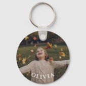 Aangepaste foto en naam gepersonaliseerd kind sleutelhanger (Voorkant)