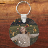 Aangepaste foto en naam gepersonaliseerd kind sleutelhanger (Achterkant)