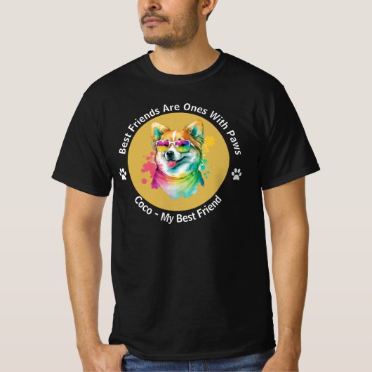 Aangepaste foto en naam gepersonaliseerde Mannen's T-shirt (Voorkant)