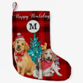 Aangepaste foto en naam grappige honden Festief pa Kleine Kerstsok (Voorkant)