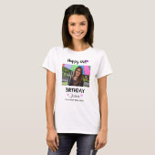 Aangepaste foto en naam Happy 17th Birthday Womens T-shirt (Voorkant volledig)