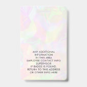 Aangepaste foto en naam iriserende holografische m badge (Achterkant)