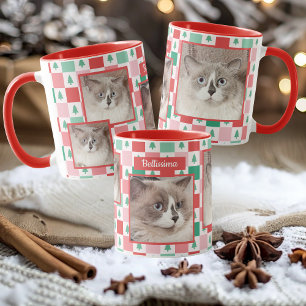 Aangepaste Foto en Naam Kerstmis Pet Cat Mok