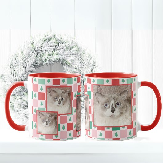 Aangepaste Foto en Naam Kerstmis Pet Cat Mok