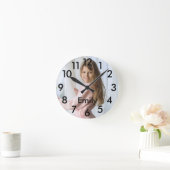 Aangepaste foto en naam modern ronde klok (Huis)