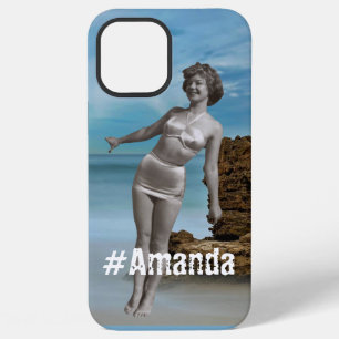 Aangepaste foto en naam Moderne zomer strand blauw iPhone 12 Pro Max Hoesje