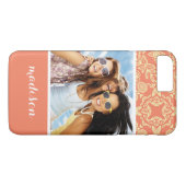 Aangepaste foto en naam op  achtergrond Case-Mate iPhone case (Achterkant (Horizontaal))
