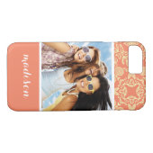 Aangepaste foto en naam op  achtergrond Case-Mate iPhone case (Achterkant (Horizontaal))