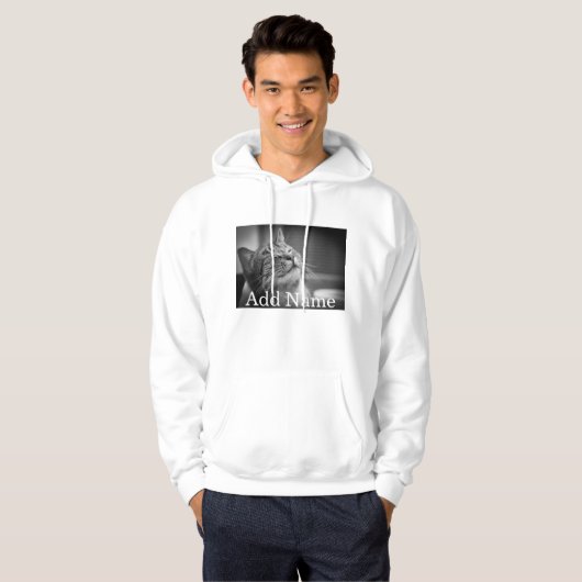 Aangepaste foto en naam op maat hoodie (Voorkant volledig)