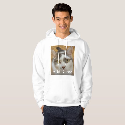Aangepaste foto en naam op maat hoodie (Voorkant volledig)