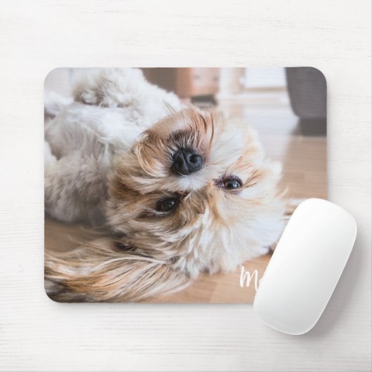 Aangepaste foto en naam op maat muismat (Met muis)
