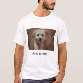 Aangepaste foto en naam op maat t-shirt (Voorkant)