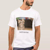Aangepaste foto en naam op maat t-shirt (Voorkant)