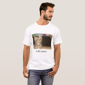 Aangepaste foto en naam op maat t-shirt (Voorkant volledig)