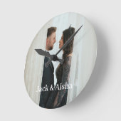 Aangepaste foto en naam paar zakhorloge ronde klok (Hoek)