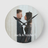 Aangepaste foto en naam paar zakhorloge ronde klok (Voorkant)