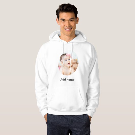 Aangepaste foto en naam persoonlijke foto hoodie (Voorkant volledig)