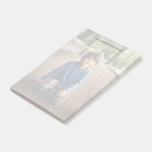 Aangepaste foto en naam post-it® notes (Schuin)