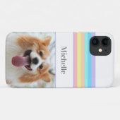 Aangepaste foto en naam regenboog Case-Mate iPhone case (Achterkant (horizontaal))