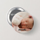 Aangepaste foto en naam ronde button 5,7 cm (Voorkant /achterkant)