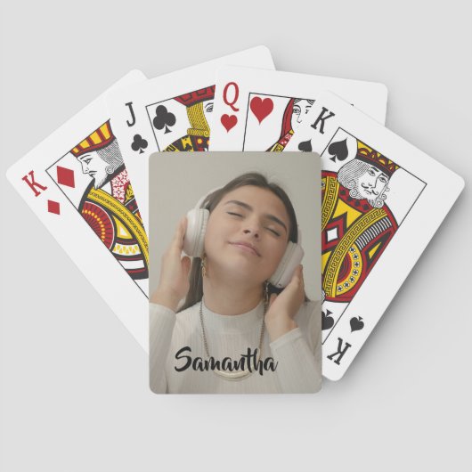 Aangepaste foto- en naam sjabloon pokerkaarten (Achterkant)