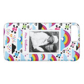Aangepaste foto en naam Teenage emo regenboogsched Case-Mate iPhone Case (Achterkant (Horizontaal))