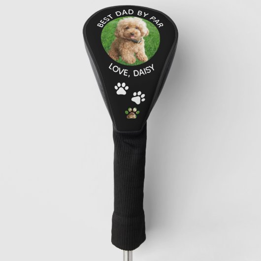 Aangepaste foto en naam van Dog | Beste vader op s Golfheadcover (Voorkant)